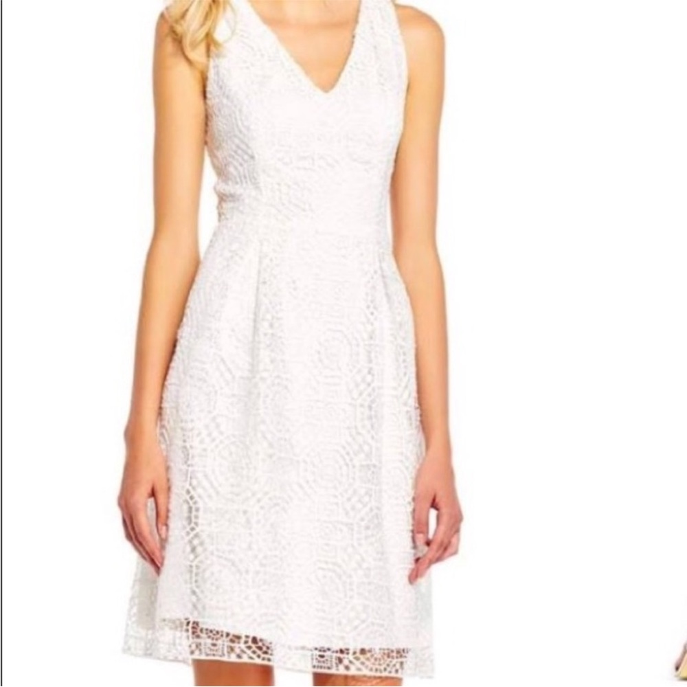 Adrianna Papell women's sleeveless white crochet or lace midi dress Size 12